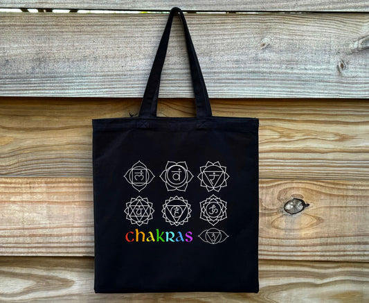 Chakras Cotton Canvas Tote Bag