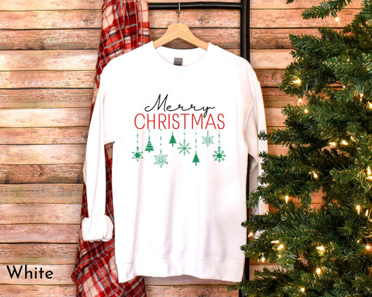 Merry Christmas Lights Sweatshirt, Womens Gifts, Holiday Clothing, Cozy Sweatshirt, Christmas Sweatshirt, Christmas Gift, Festive Wear