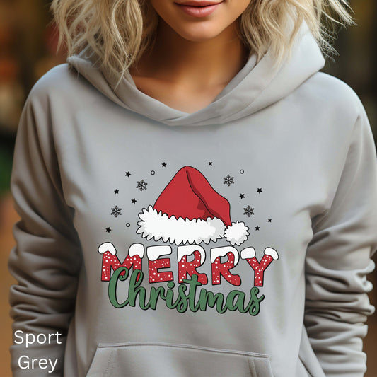 Merry Christmas Santa Sweatshirt, Womens Gifts, Holiday Clothing, Christmas Sweatshirt, Holiday Crewneck, Christmas Gift, Fun Christmas