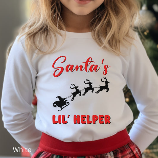 Santas Lil Helper Long Sleeve, Holiday Outfit, Kids Outfit, Cute Christmas Shirt, Gift for Christmas, Gift for Kids, Gift for Toddlers