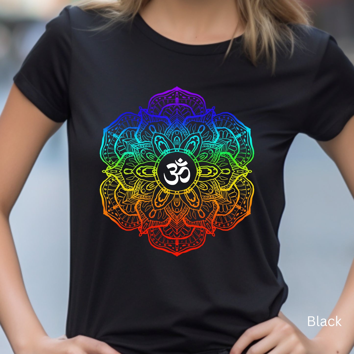 Chakra Lotus Flower T-Shirt, Casual Wear, Travel Merchandise, Fun Chakra Tee, Womens Apparel, Gifts for Her, Cute Yoga Clothes, Yoga Style