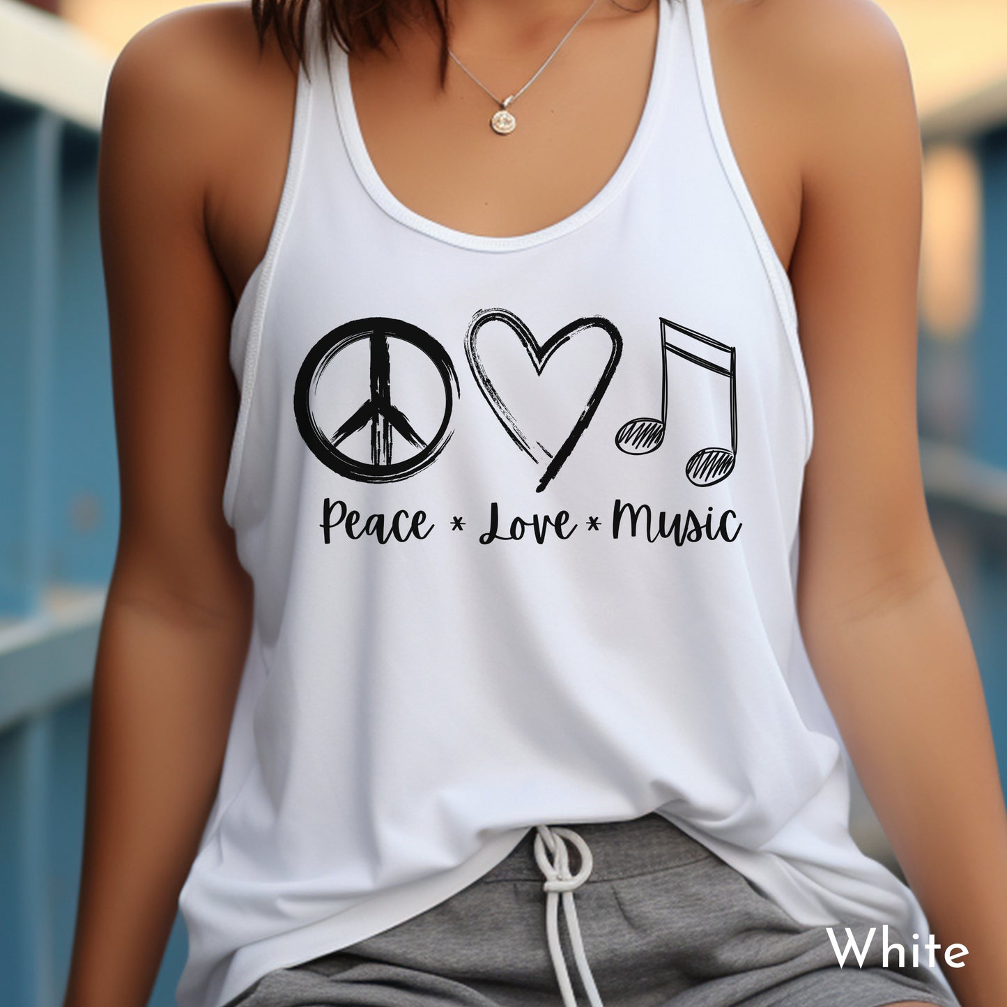 Peace Love Music Tank, Gifts for Music Lovers, Music Festival Attire, Concert Tank Top, Womens Tank, Gifts for Her, Gifts for Music Fans