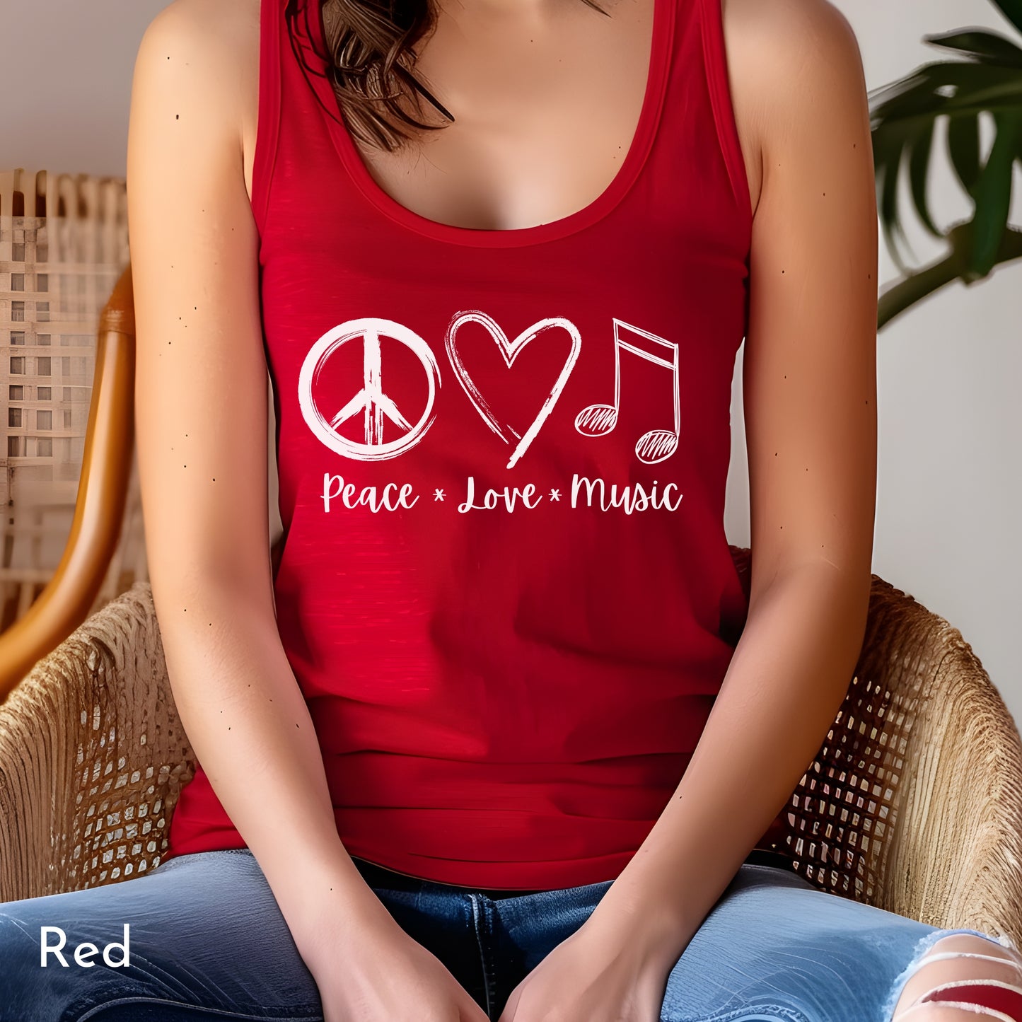 Peace Love Music Tank, Gifts for Music Lovers, Music Festival Attire, Concert Tank Top, Womens Tank, Gifts for Her, Gifts for Music Fans