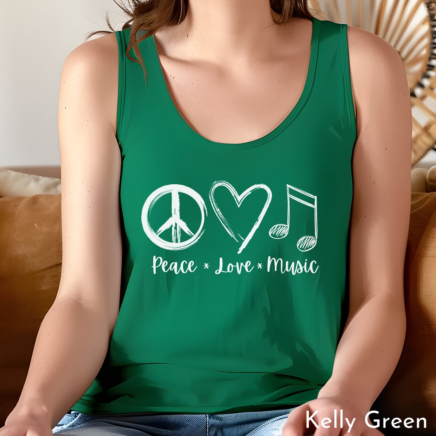 Peace Love Music Tank, Gifts for Music Lovers, Music Festival Attire, Concert Tank Top, Womens Tank, Gifts for Her, Gifts for Music Fans