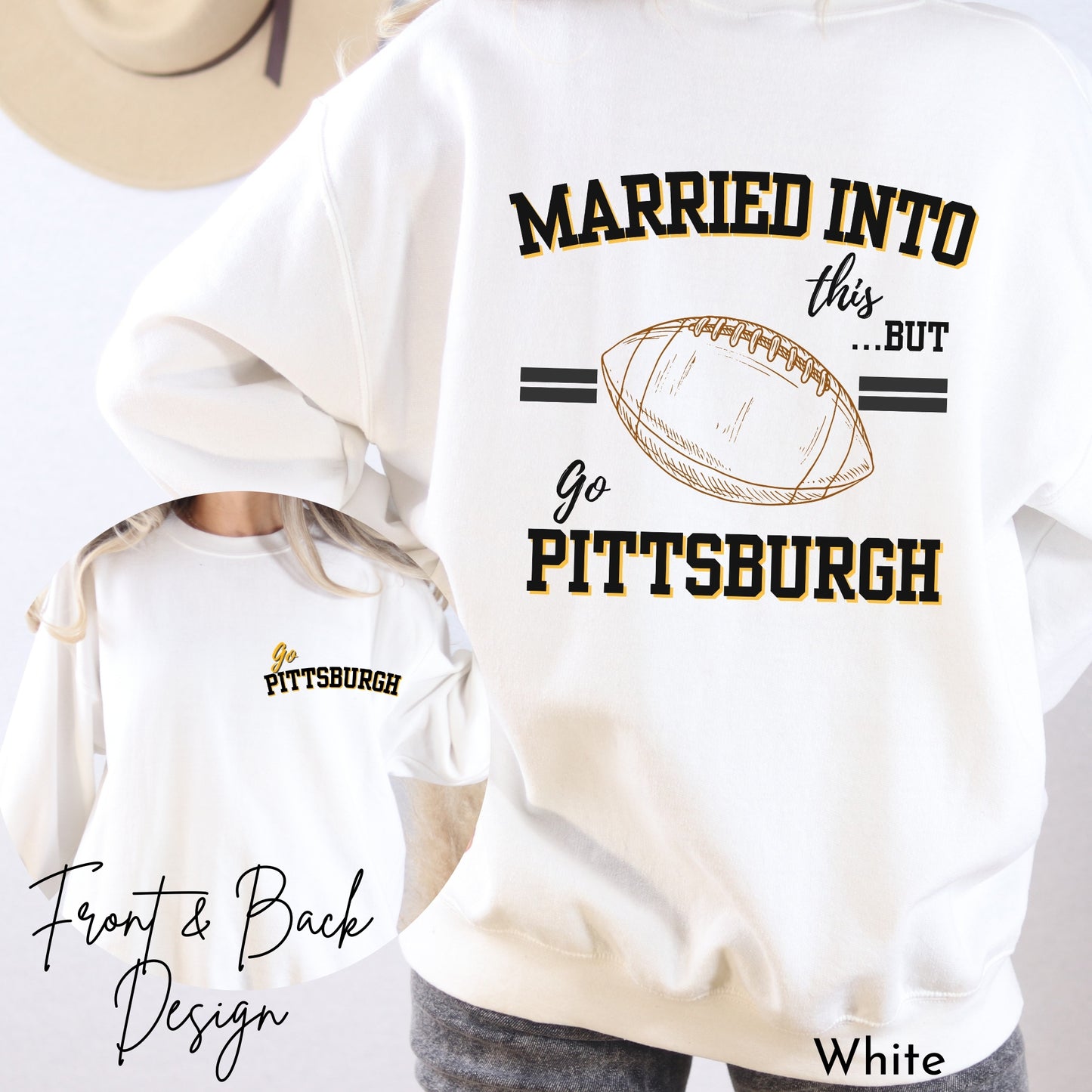 Pittsburgh Football Sweatshirt, Cozy Sweatshirt, Game Day Apparel, Gift for Pittsburgh Fans, Casual Wear, Sports Merchandise, Football Fans