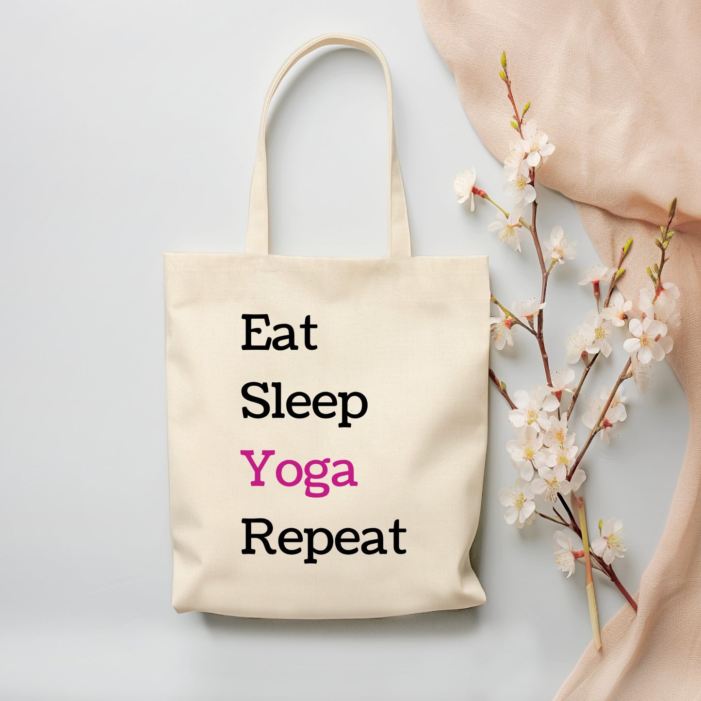 Yoga Lover Cotton Canvas Tote Bag